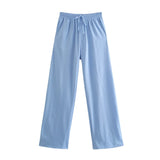 New Pocket Pendent Loose Shirt Elastic Waist Pant Suit-Outfit