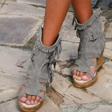 Ankle Boots Shoes Vintage PU Leather High Heels Booties Shoes Woman Cut Out Sandals Female Mujer Sapato