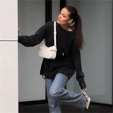 Fongt Knitted Knitted Knitted Jersey Autumn/Winter New 2024 Round-Neck Long-Sleeved Bottom Knitted