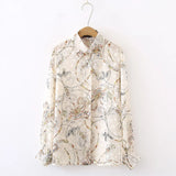 New Arrival Women Floral Embroidery Lantern Sleeve Chiffon Blouse Button Up Transparent Shirt Casual Sunscreen Tops