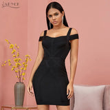 2022 New Summer Off Shoulder Bodycon Bandage Dress Women Sexy Spaghetti Strap Strapless Club Celebrity Evening Party