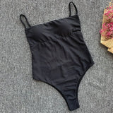 Women Front Tie Push Up Padded One Piece Swimsuit Deep V Neck Bathers Bathing Suit Backless Swimming Suit