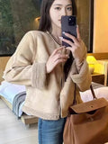 Fur One Lamb Coat Female 2024 Autumn Winter New Short Short Fashion Casual Suede Top-Outfit