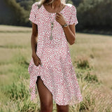 Fongt Hot Selling Literary And Art National Wind Round Collar Long Dress