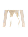Women Irregular T-Shirts Sexy Long Sleeve Crew Neck Drawstring Chic T-Shirt Crop Tops Basic Tees Undershirt 2023 Autumn