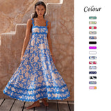 Fongt Southeast Asia New Small Flower Wave Sling Skirt High-End Temperament A-Line Dress-88166-Outfit