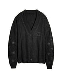 Fongt Same Taylor Orange Cardigan Embroidered Stars Loose Languid Temperament Sweater