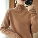 Fongt New Half High Collar Twist Thick Sweater Female Contracted All-Match Inside The Autumn Winter Solid Color Bottom Sweater-Outfit
