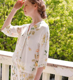 Prining V-neck Short Sleeve Pajamas