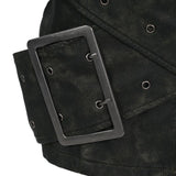 Fongt Spring New Personalized Super Large Metal Buckle Cross Retro Washing Pu Leather Skirt 1670