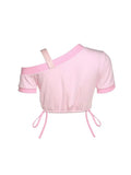 Summer Fashion Tee Y2k Sexy Cute Kawaii Short Sleeve Punk Vintage Crop Top Women T-shirts Harajuku Slim Bodycon