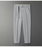Fongt Trousers Men's Spring And Summer Nine-Point Trousers Men's Business Nine-Point Trousers Casual Is Decorating Straight Pants Men