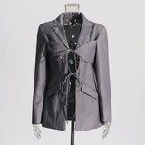 Australian Show Small Suit 2025 New Tying With Sexy Hollow Irregular Splicing Senior Sense Blazer