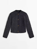 Fongt Women's New 3 Color Button Wool Yarn Knitted Cardigan 2822-Outfit