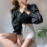 Loose Chic Women Blouse Simple Versatile Lapel Long Sleeve Shirt Elegant Women Shirt Tops Pink Tops Blusas Mujer