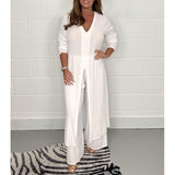 Fongt New Women's Open Fork Long Top Trop Set