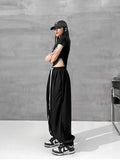 Y2K Sweatpants Women Harajuku Hip Hop Letter Print Black Baggy Sports Pants Streetwear Grey Wide Leg Trousers