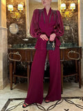 Fongt Famous Yuan Two Sets Of 2025 Autumn New Diamond V-Neck Splicing Mesh Suit High-Waisted Trousers Suit Female