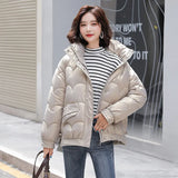 Winter 2024 New Korean Version Loose Cotton-Padded Jacket Small Cotton-Padded Jacket Coat-Outfit