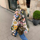 Fongt New Autumn And Winter Printing Imitation Cashmeal Cotton Clothes Comfortable Leisure Horn Sleeve Loose Women's Cotton Clothes