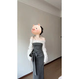 Fongt Temperament Korean Hit Color Shoulder Coat High Waist Skirt Suit Women's Summer New Fashion Temperament Two Sets