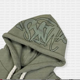 Fongt Swie Swie Swie Two-Sleeve Y2k Embroidered Super Dalian Hoodie Sweatpants Set