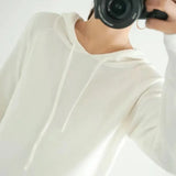 Candy Colors Hooded Sweaters Women's Casual Loose Green Solid Knitted Jumper Oversized Bottoming Pullover Blue Knitwear