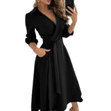 Sleeve V-Neck Casual Loose Holiday Midi