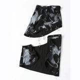 Fongt New Multi-Wearing Personalized Print Irregularly Cut Denim Splicable Detachable Skirt 1475