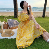 Fongt Embroidered One-Out Collar, Off-The-Shoulder Holiday Dress-Outfit
