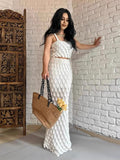 Fongt East New Women's Fashion Sling Two Sets Of Scales Designed Sweet Spicy Half-Dress Set Elegant