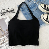 Camisole With Build-in Bras Girls Padded Tank Crop Top Summer Chic Women Soft Stretchy Cami Sleeveless Tees-Outfit