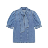 Fongt Wind Bow With Denim Shirt 6164169 Cowboy Cloak Skirt 6164157 Set