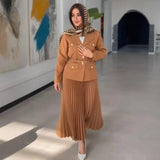 Fongt Temperament Long Dress Suit Women's 100-Fold Dress Suit Women's Clothing