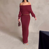 Fongt Women's Clothing 2025 Autumn New Breast-Wear Sexy Open Shoulder Half-Dress Suit Female