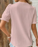 Fongt Summer New Holiday Fashion Hollow Short-Sleeved Women's Shirt