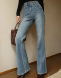 Fongt Jeans Women 2025 Spring And Autumn New Retro Temperament Fashion Comfortable Slim Slim Waist Micro-Slipped
