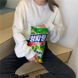 Sweatshirts Women Streetwear Solid Casual Hoodies Korean Harajuku Long Sleeve O Neck Loose All Match Pullover Tops New-Outfit