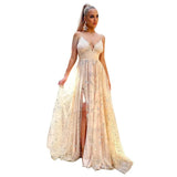 Fongt Spring And Summer New Wish Sexy Deep V Sling Dress Open-Fork Burning Film