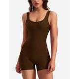 Fongt Bare Back One-Word Collar Sleeveless Jumpsuit Folded Three-Point Jumpsuit Woman