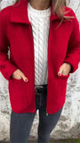 Fongt New Single-Sided Autumn And Winter Collar Knit Zipper Casual Coat Woman