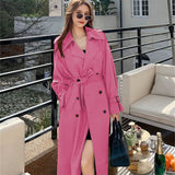 Fongt Women's Long-Term 2025 Spring And Autumn Black Korean Version Of Large-Size Small Man Popular British Wind Coat Over The Knee Coat