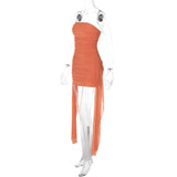 Ruched Strapless Mini Dress-Outfit