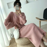 Sweater Dress Women Knitted Sweaters Dresses V-neck Bodycon Midi Button Decor Slim Long Sleeve Vestidos