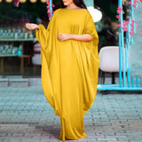 Party Dress 2022 VONDA Women Bohemian Solid Dress Casual Loose Kaftan Sundress Holiday Beach Oversized Vestido