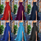Fongt Solid-Color Bridesmaids Wear Long Dresses With Thin Shoulders And Girlfriend Fashion Bridesmaids Evening