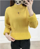 Thicken Half Turtleneck Sweater Women Pulls Oversized 4xl Sueter Warm Knit Tops Velvet Lined Slim Soft Knitwears