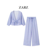 Fongt Homemade New Women's Butterfly Striped Shirt Striped Striped Legs