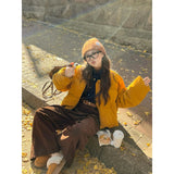 Fongt Suit Wearing Cotton Women's 2025 Early Winter New Loose Thin Cotton Coat Retro Brown Slacks