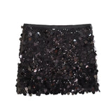 Fongt Women's Autumn New Temperament Light Sexy Party Shiny Squin Mini Skirt Y2K